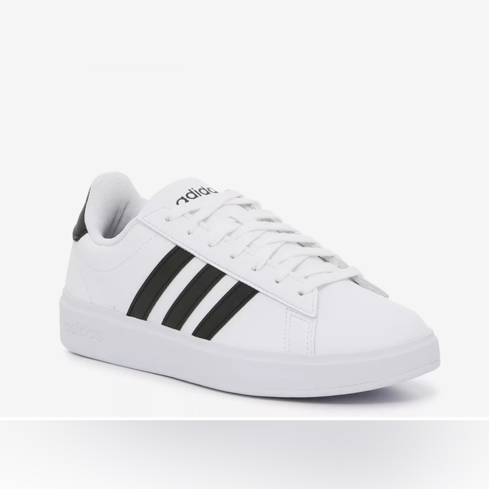 adidas Women’s White Sneakers with Black Three-Stripes